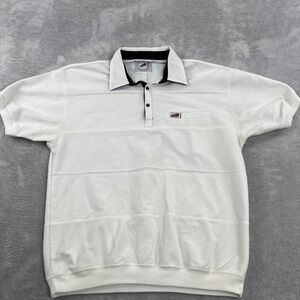 VTG Greenline International Airplane Polo Sweatshirt XL White Aviation Mens 80s